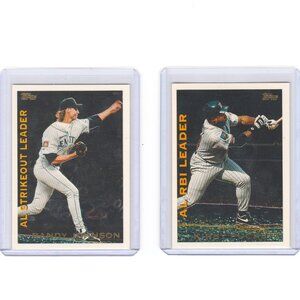 Randy Johnson Kirby Puckett Strikeout RBI Leader Cards Diamondbacks Twins HOF!!!